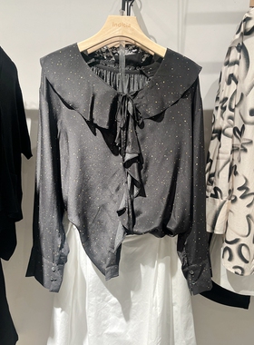 Indicia6B406CS317F专柜正品标记女装荷叶边波点衬衫吊牌价1189