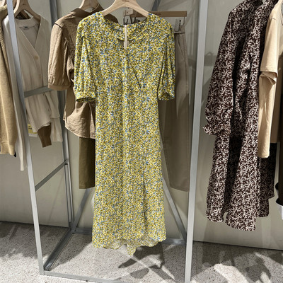 indicia3B105LQ290专柜正品标记女装夏碎花连衣裙收腰吊牌价1489