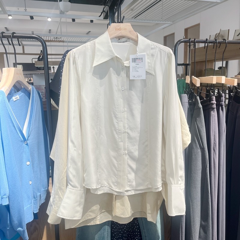 indicia6A402CS124N专柜正品标记女装设计感桑蚕丝衬衫吊牌价989
