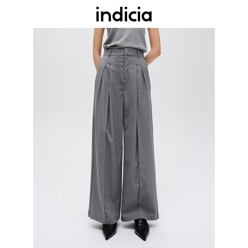 Indicia6B406KZ405C专柜正品标记女装简约阔腿西装休闲裤吊牌689图片
