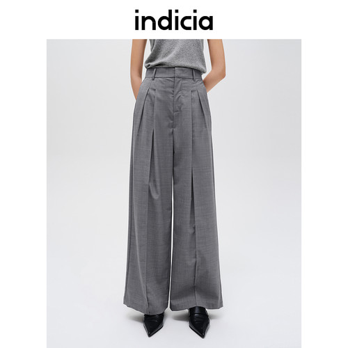 Indicia6B406KZ405C专柜正品标记女装简约阔腿西装休闲裤吊牌689