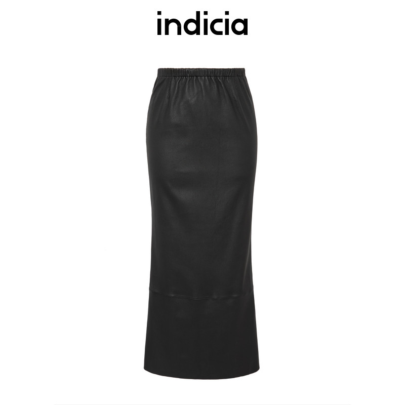 indicia5C309QZ436专柜正品标记女皮革修身半身裙显瘦吊牌价2989