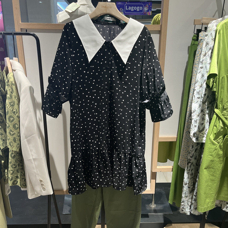 indicia3B104LQ231专柜正品标记女装夏款碎花气质连衣裙吊牌价699图片