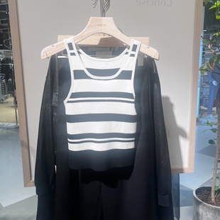 indicia5C307BX337专柜正品 绵羊毛条纹吊带背心吊牌价389 标记女装