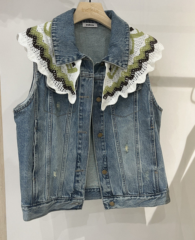 indicia3A202MJ081专柜正品标记女春款牛仔外套马甲背心吊牌价799