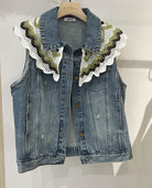 indicia3A202MJ081专柜正品 标记女春款 牛仔外套马甲背心吊牌价799