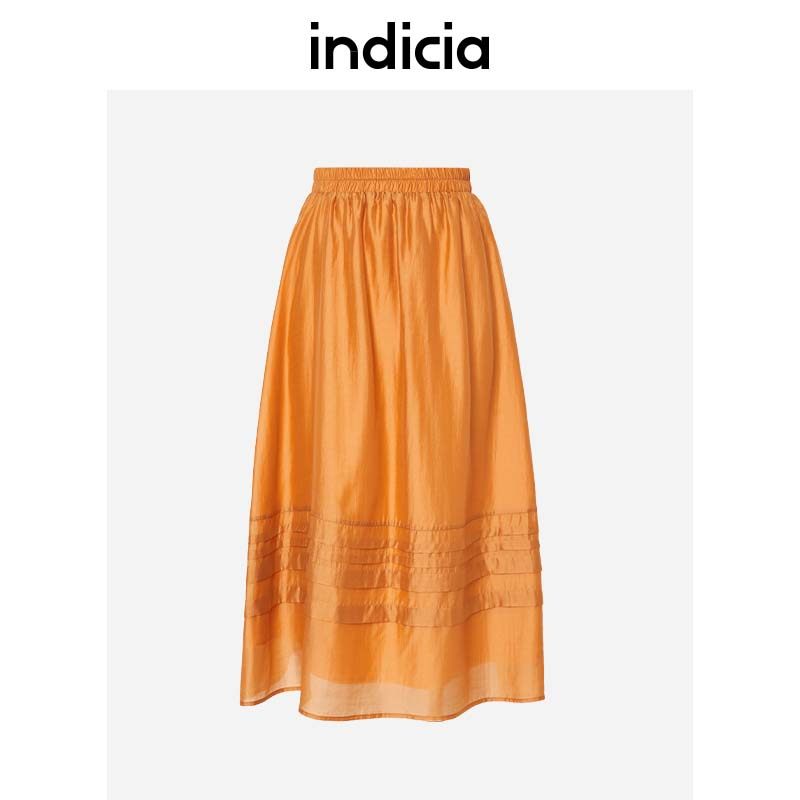indicia5C307QZ320专柜正品标记女装秋款气质天丝半身裙吊牌价569