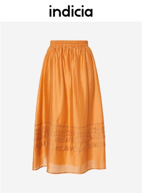 indicia5C307QZ320专柜正品标记女装秋款气质天丝半身裙吊牌价569