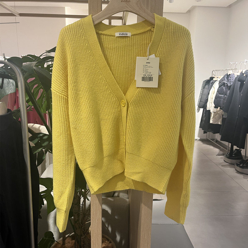indicia5A302KS055专柜正品标记女装春款针织开衫V领吊牌价789