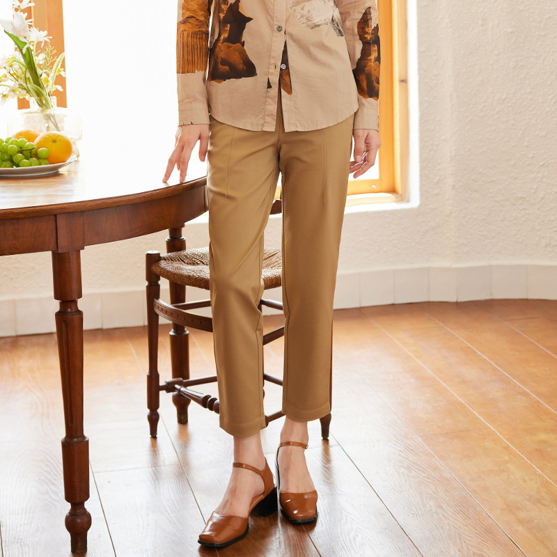 indicia3C107KZ392专柜正品标记女秋款高腰直筒休闲西裤吊牌价869