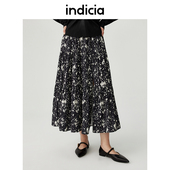 indicia5C309QZ441专柜正品 标记女装 简约舒适碎花半身裙吊牌价599