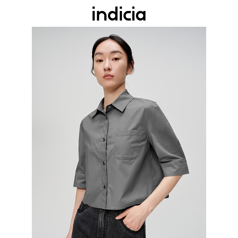 Indicia6B404CS244C专柜正品标记女装简约百搭通勤衬衫吊牌价599图片