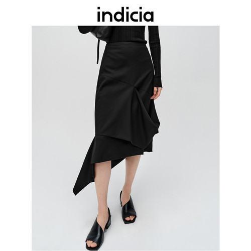 indicia6A402QZ052F专柜正品标记女装不规则气质半裙吊牌价789