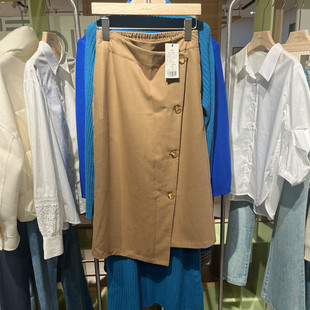 indicia3A201QZ052专柜正品 纽扣不规则半身裙吊牌价499 标记女春款