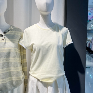 t恤撞色边吊牌价399 短袖 IndiciatheL2B5TX055专柜正品 标记女装