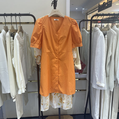 indicia5B306LQ227专柜正品标记女装夏款V领气质连衣裙吊牌价799