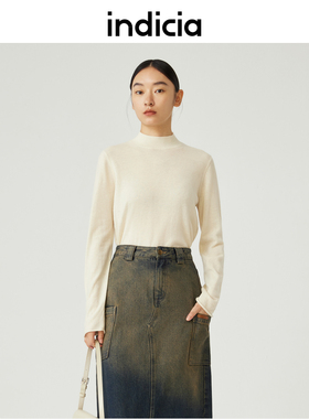 indicia5D312MS661N专柜正品标记女装半高领毛衣针织衫吊牌价589