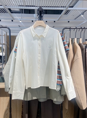 indicia6A403CS160C专柜正品标记女装纯棉衬衫简约上衣吊牌价499