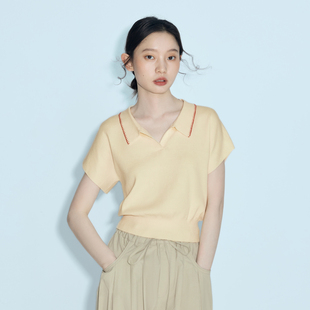 上衣吊牌价569 黄色针织衫 indiciatheL2B6ZZ071专柜正品 标记女装