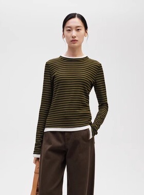 indiciaF2D4TX744F专柜正品标记女装羊毛针织衫条纹上衣吊牌价599