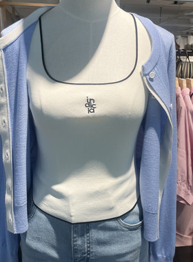 indicia6A402BX109C专柜正品标记女装刺绣针织背心短款吊牌价329