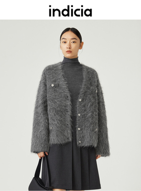indicia5D310KS514F专柜正品标记女装休闲针织开衫外套吊牌价1489