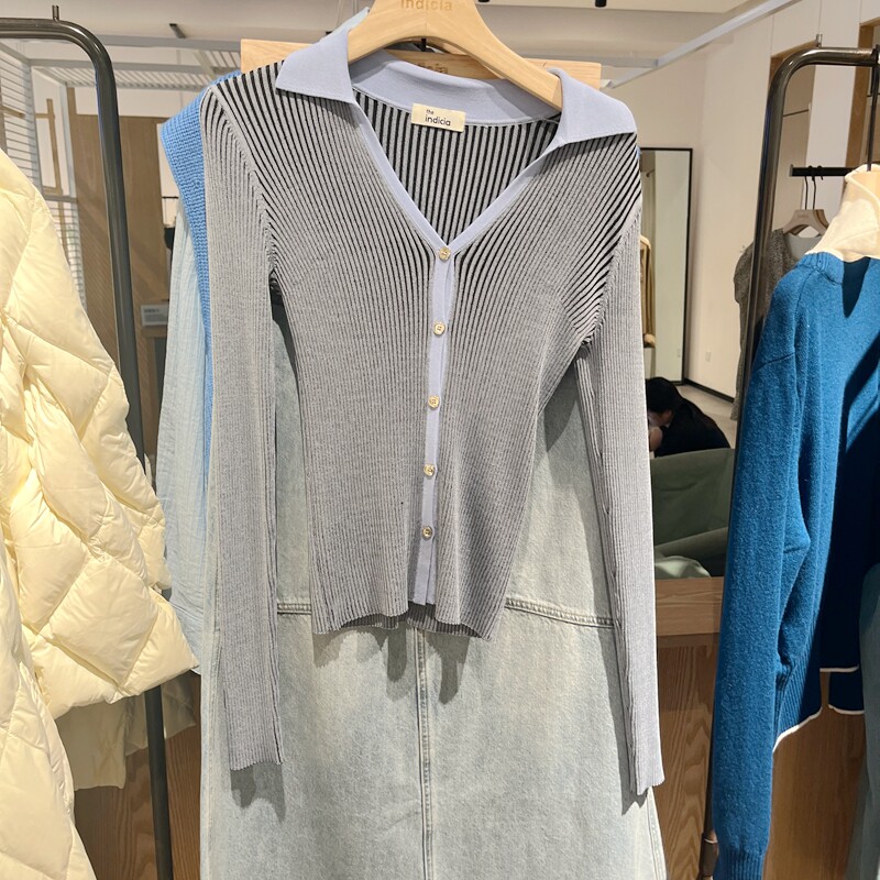 indicia theD6A404KS039专柜正品标记女装春针织开衫V领吊牌价639