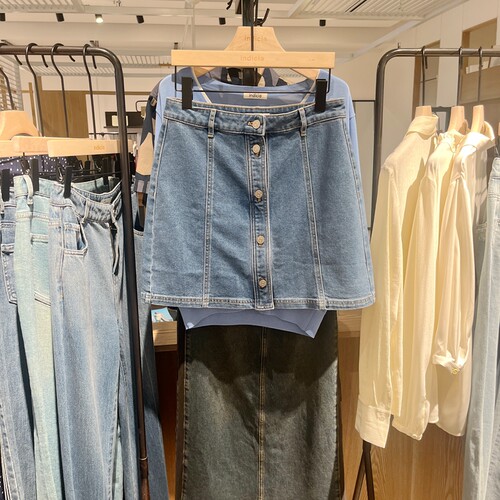 indicia6B405QZ282F专柜正品标记女装水洗牛仔裙a字短裙吊牌价539