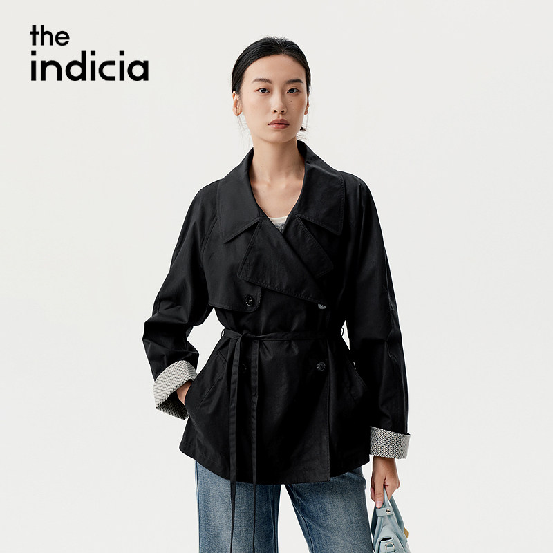 indiciaF2C5FY410C专柜正品标记女装韩系赫本风风衣吊牌价1289