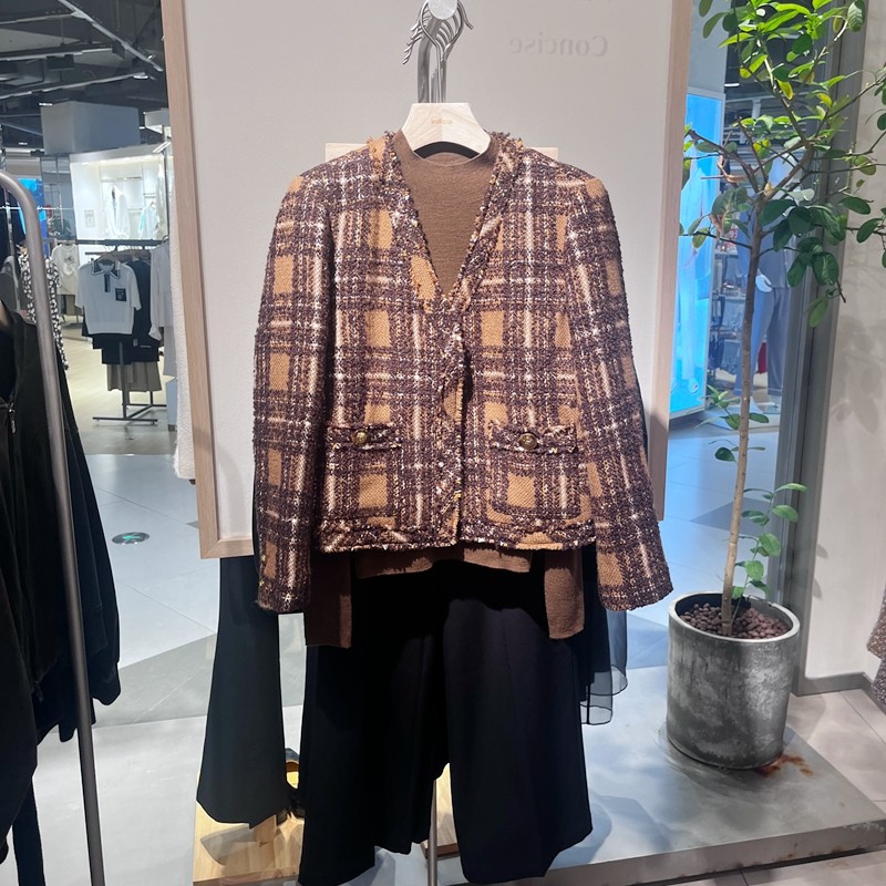 indicia5D311DY607F专柜正品标记女装绵羊毛毛呢外套吊牌价1289