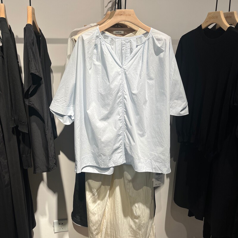 Indicia6B405SY262F专柜正品标记女装简约褶皱设计衬衫吊牌价589