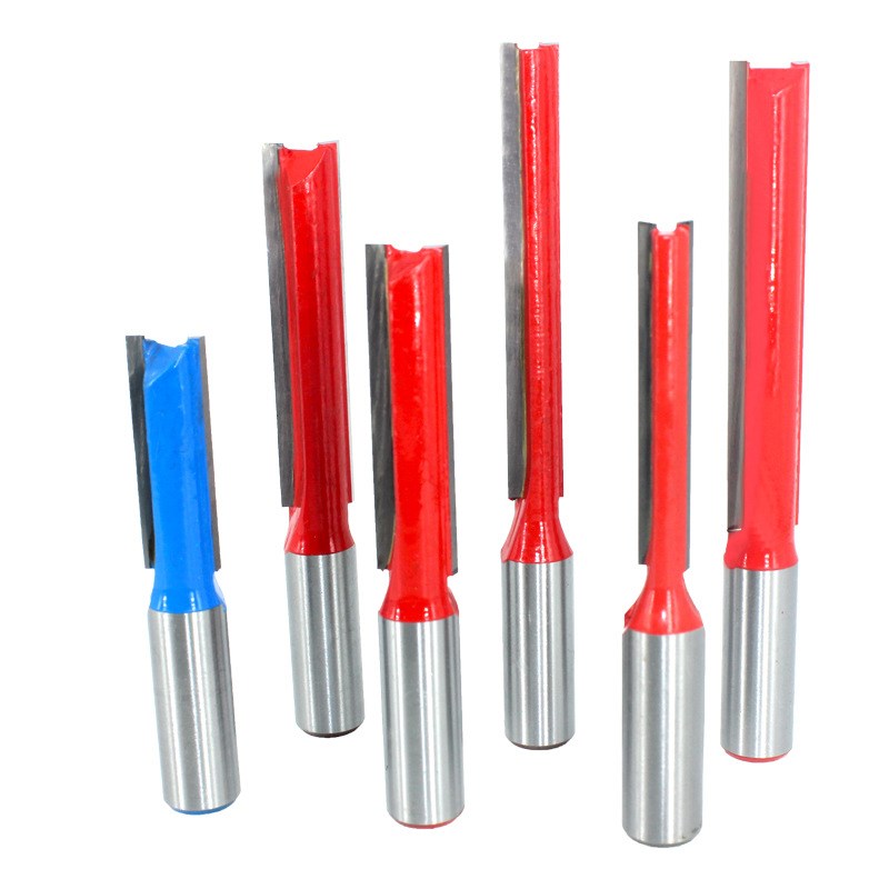 /4柄1/2合柄单刃双刃直刀加长雕刻木工铣1刀修边机刀头硬质金