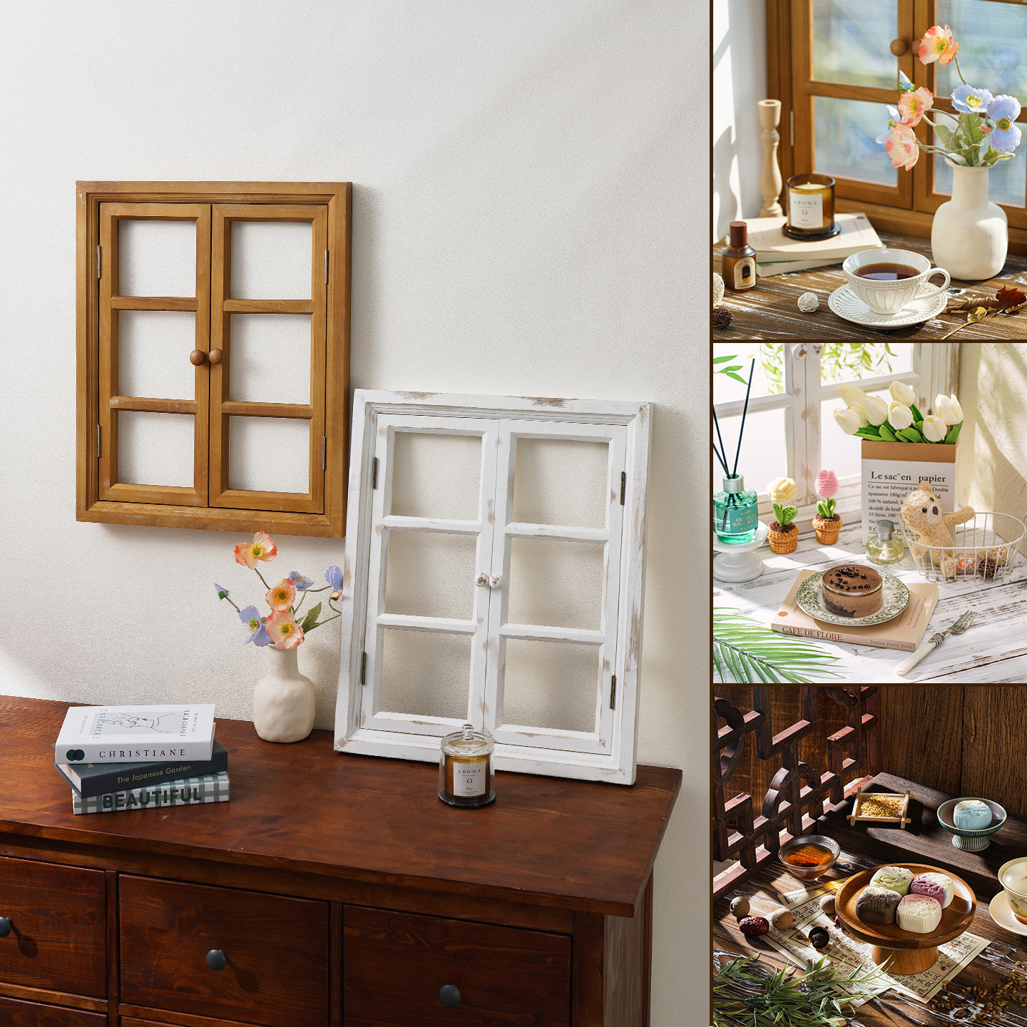 复古做旧假窗户装饰拍照道具 实木氛围感背景墙布置摄影拍摄摆件,3C数码配件,辅助道具类,淘宝优惠券,粉丝福利购,淘宝优惠卷