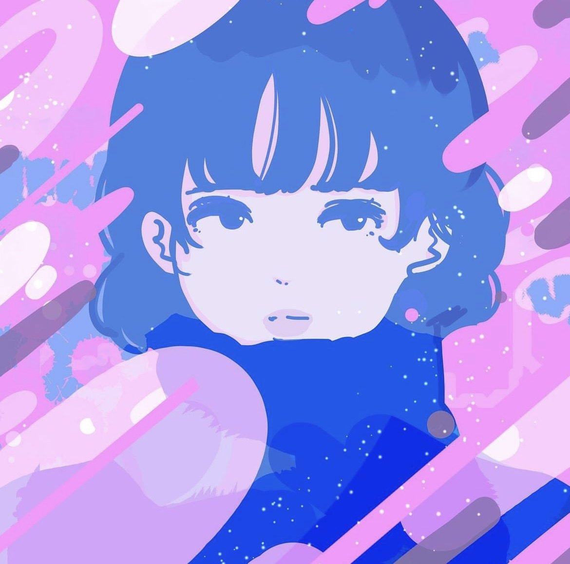 【蒸汽波】手绘头像定制ins风卡通情侣画像q版真人照片漫画设计