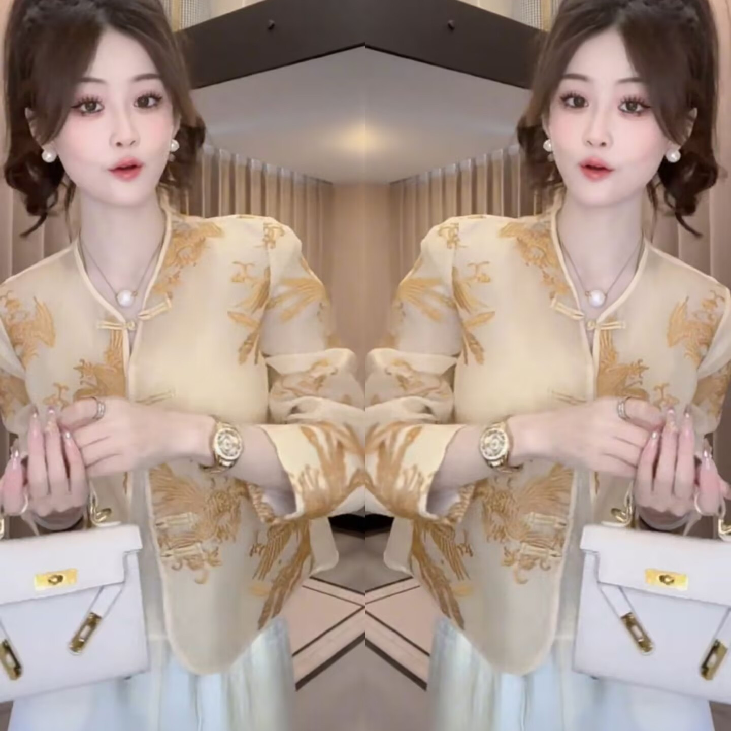 新中式国风外套女2025春夏新款气质显瘦提花微透复古盘扣百搭上衣