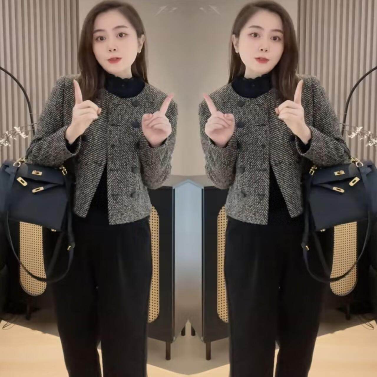 高级感独特别致小香风外套女2025春秋新款韩系短款单排扣百搭上衣