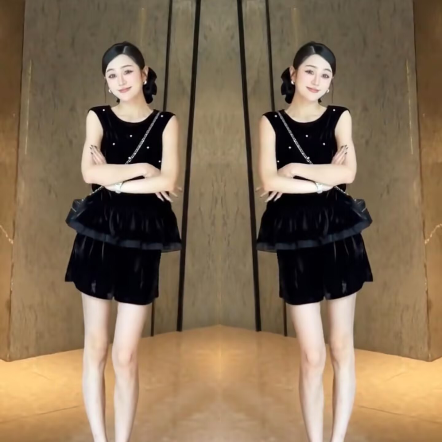 网红爆款时尚套装女2025夏季新款洋气显瘦无袖上衣+短裤两件套潮