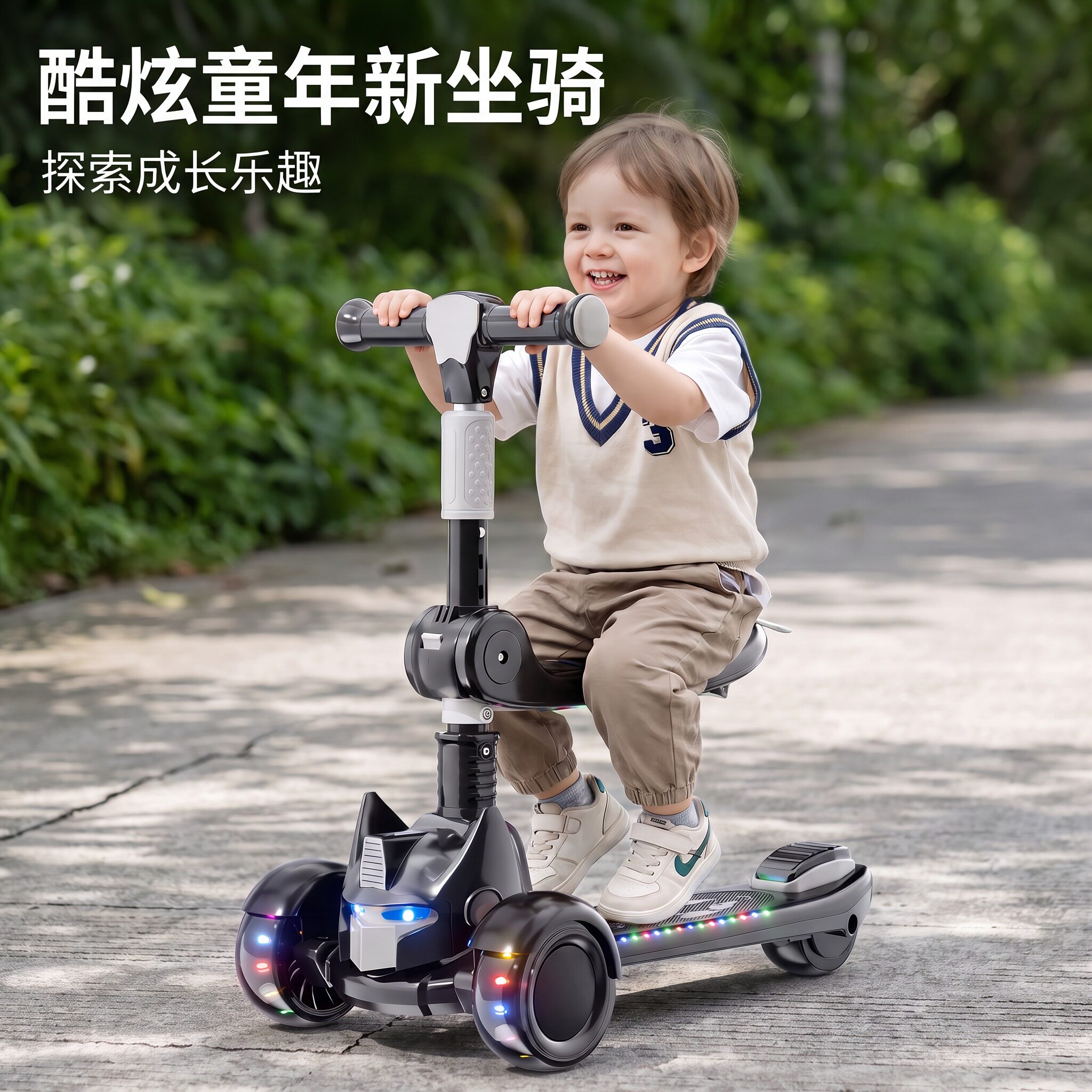 2026新款儿童滑板车宝宝可坐可骑