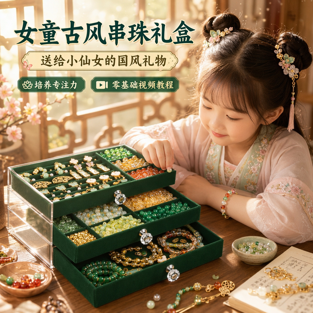 女孩生日礼物古风串珠礼盒