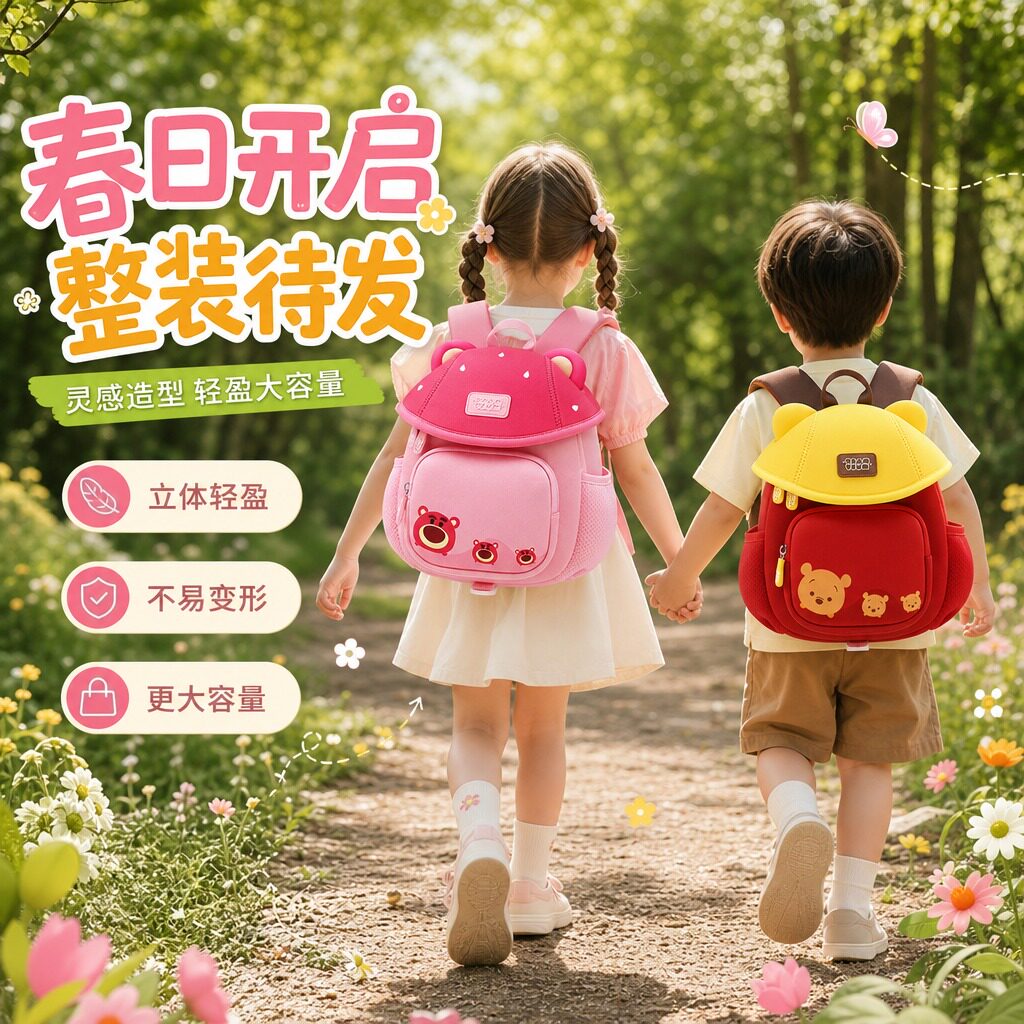 小孩外出游玩双肩背包2026新款