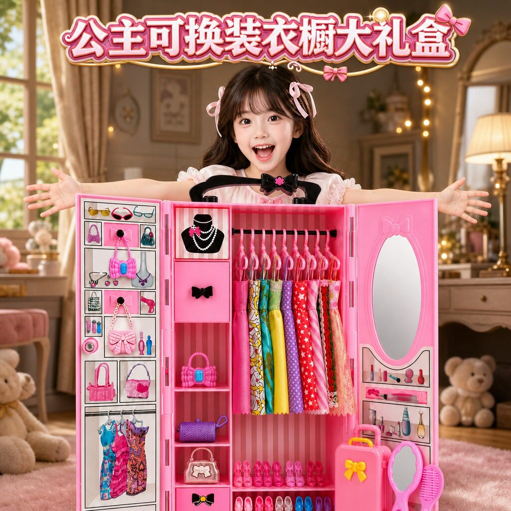 女孩时尚公主衣柜换装娃娃套装