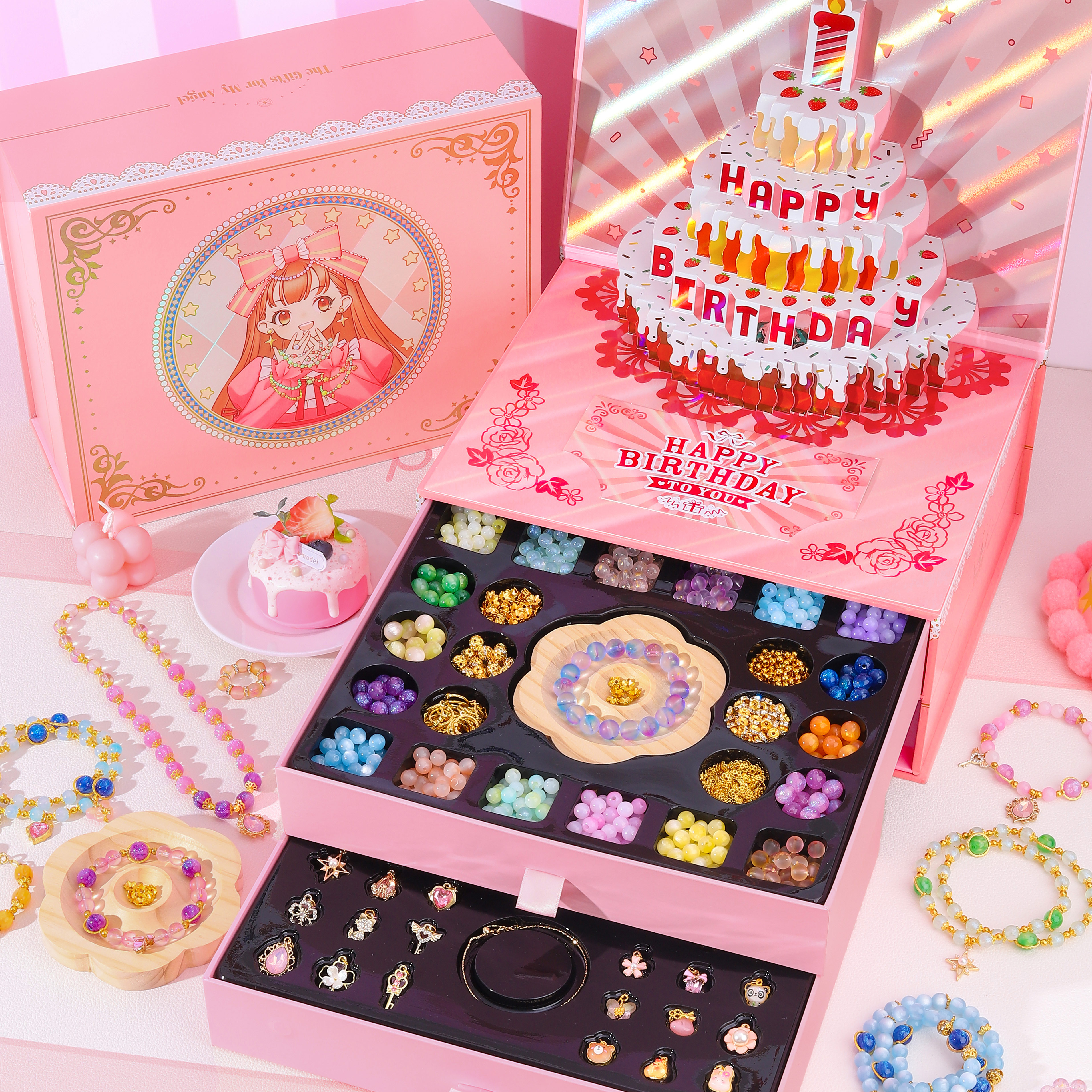 高端实用女孩生日礼物串珠礼盒