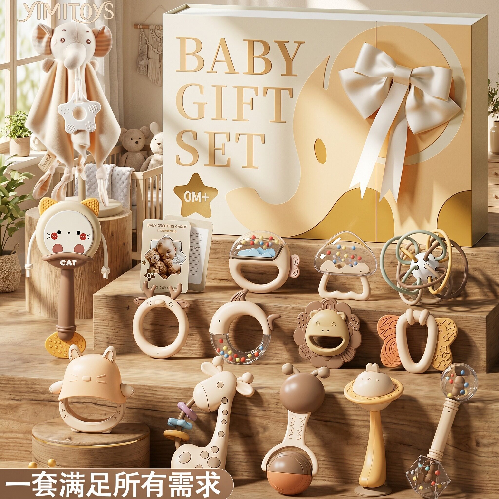 婴幼儿宝宝手摇铃套装母婴玩具