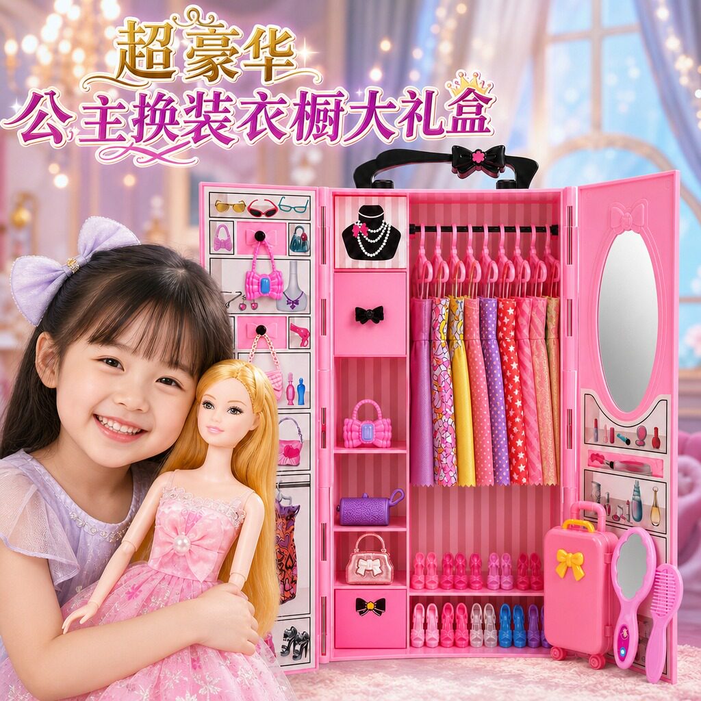 女孩时尚公主衣柜换装娃娃套装