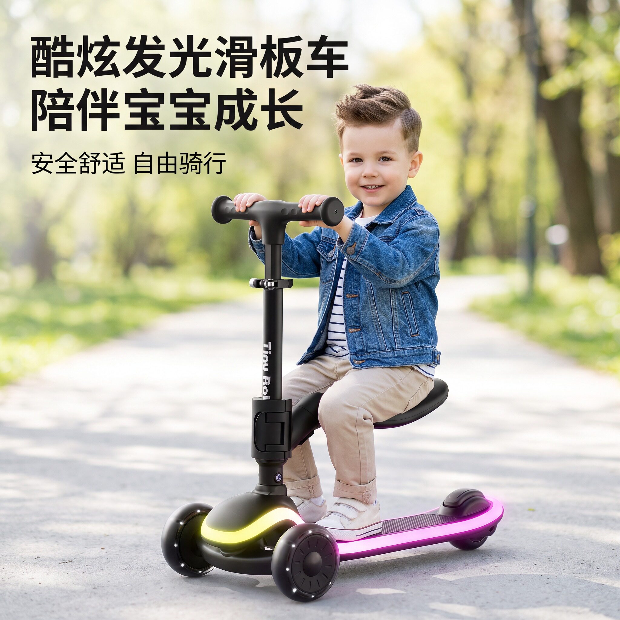 2026新款儿童滑板车宝宝可坐可骑