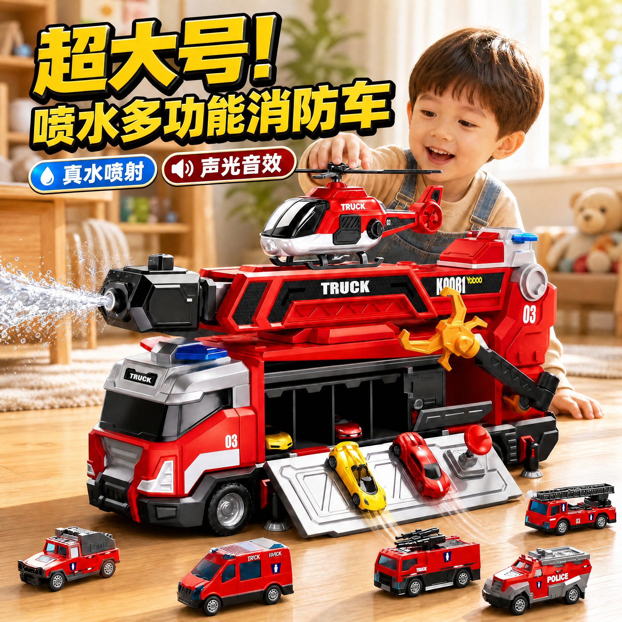男孩子生日礼物玩具超大号消防车