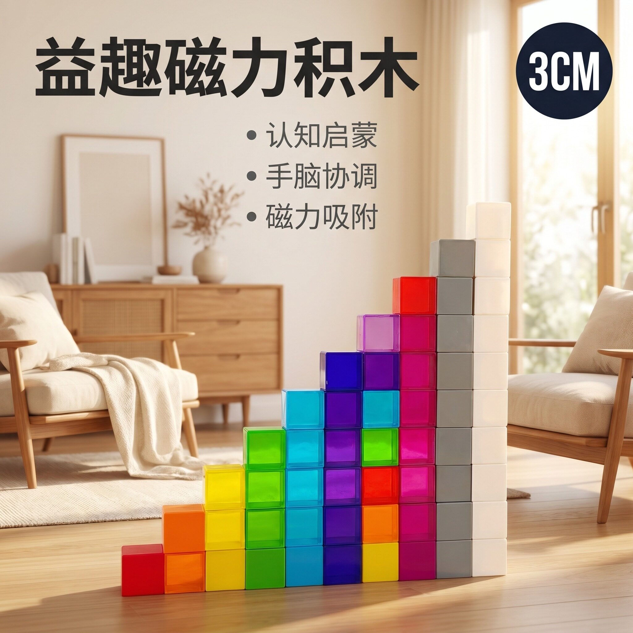 启蒙学习益趣磁力积木