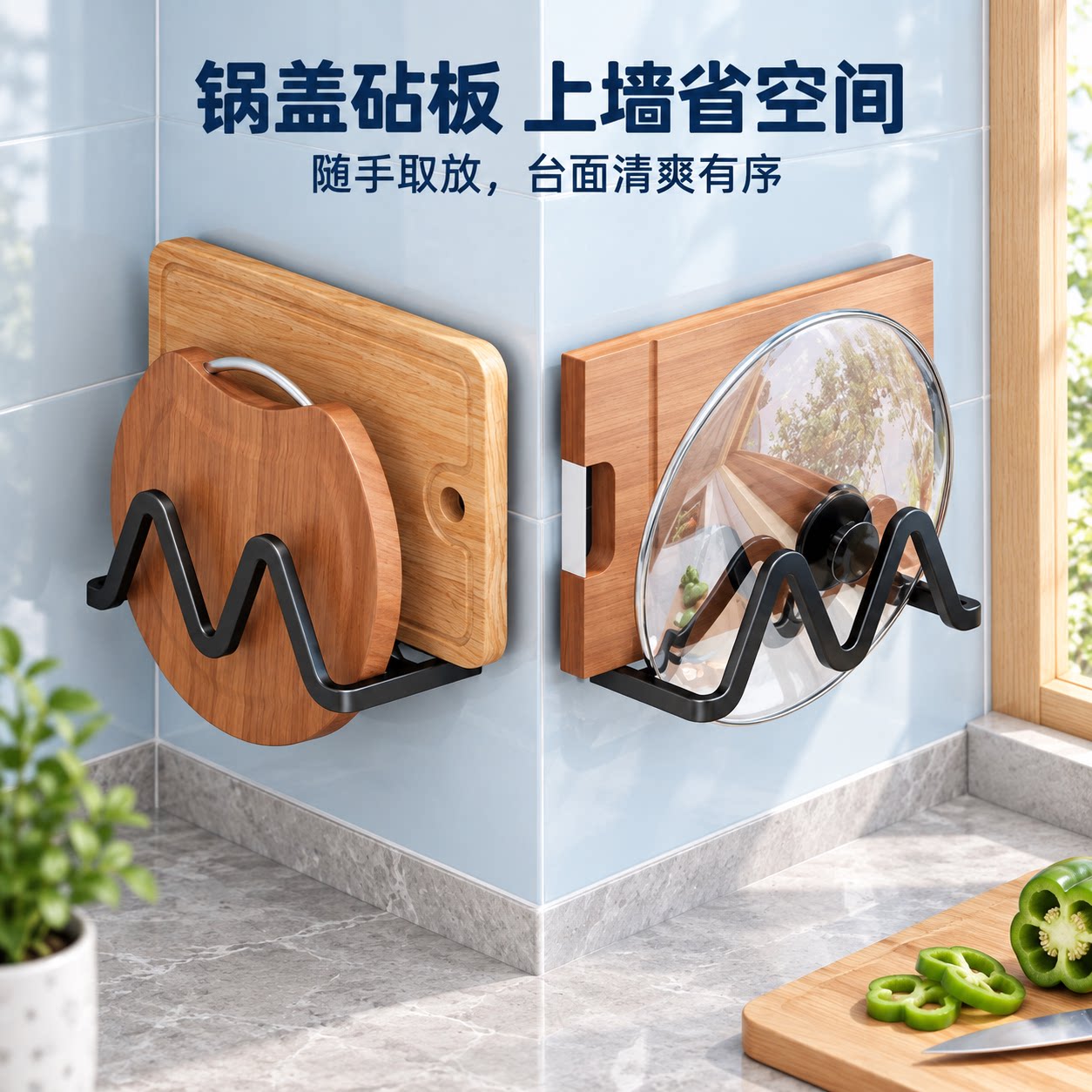 锅盖架锅铲放置器厨房收纳置物架