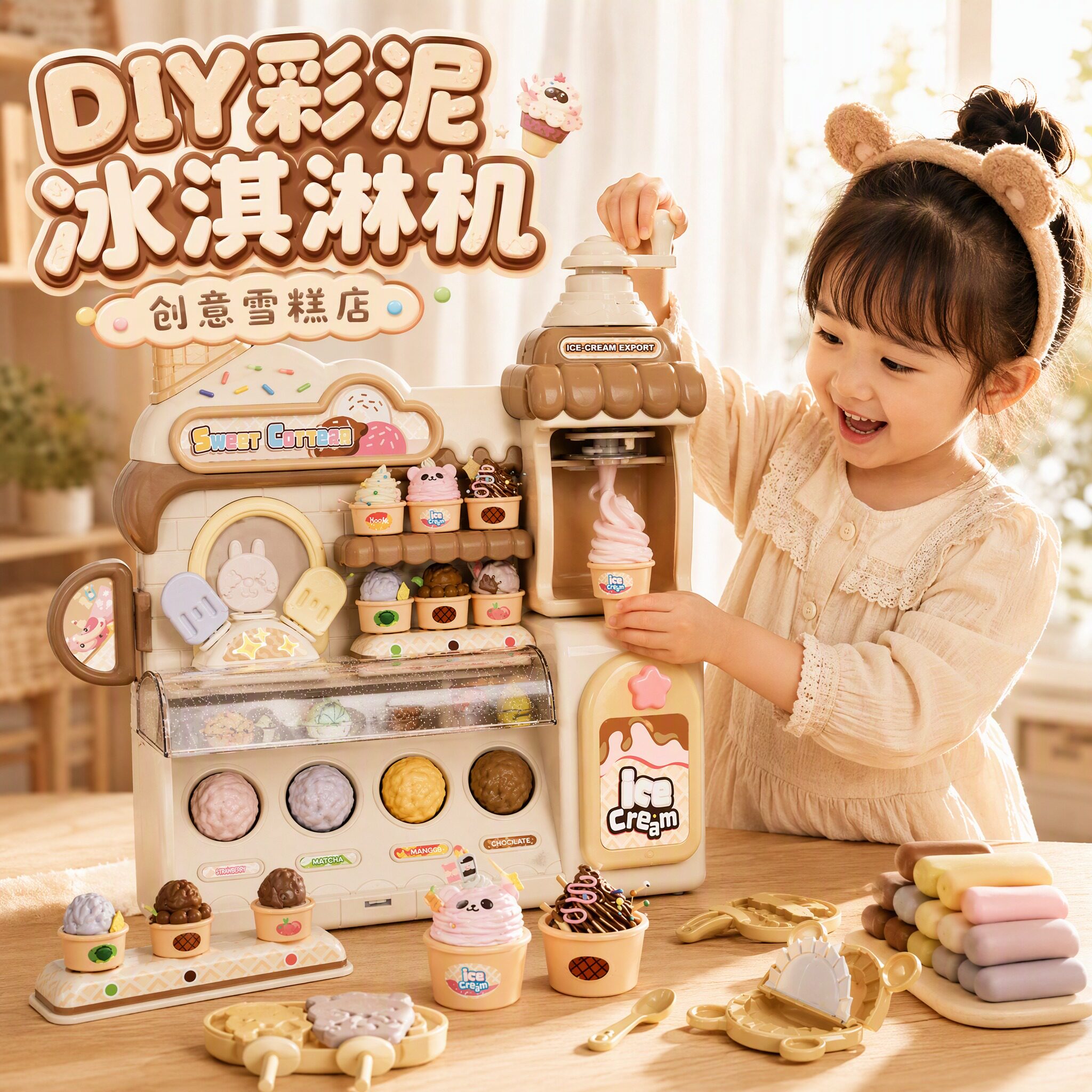 DIY冰淇淋彩泥无毒儿童手工玩具