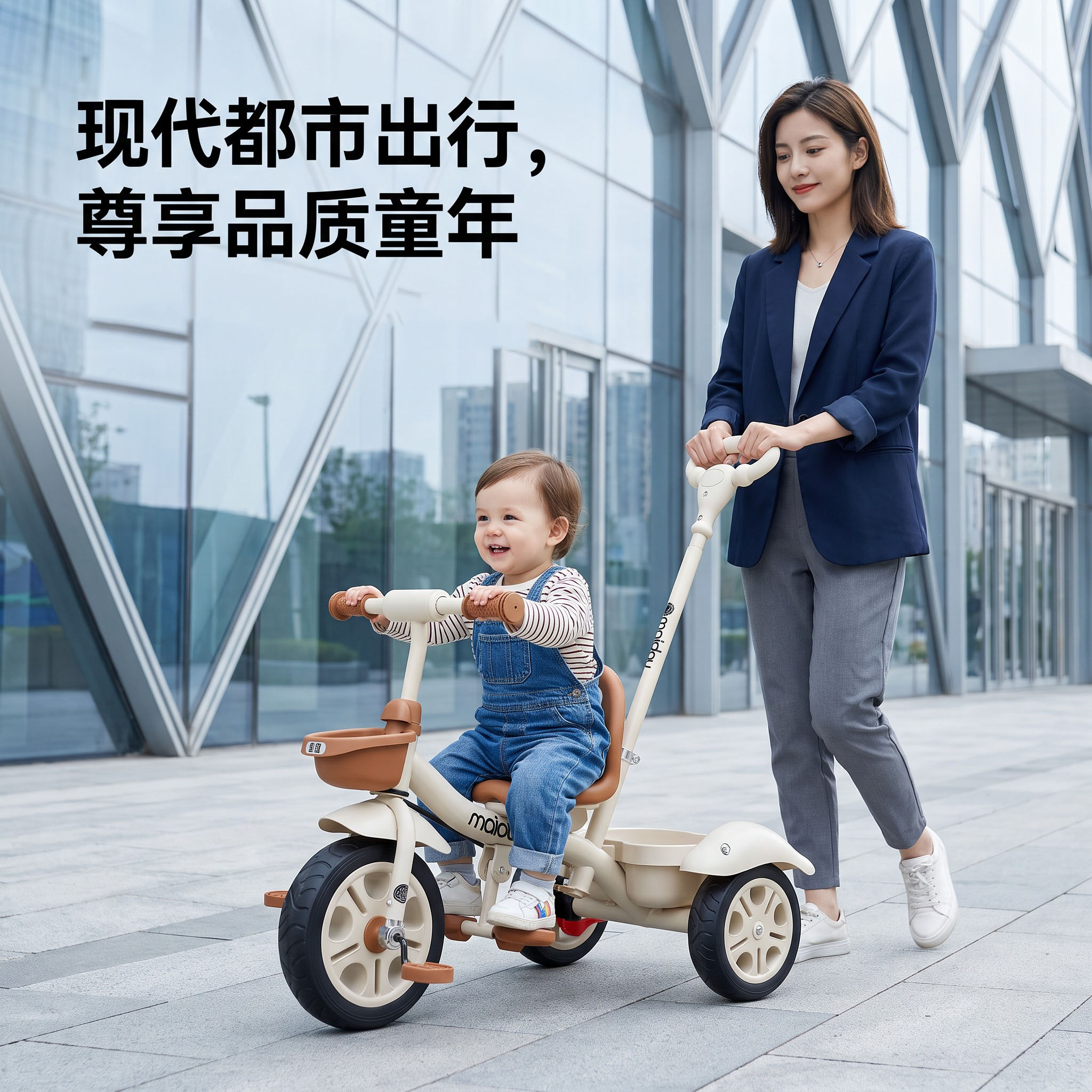 儿童三轮车婴儿宝宝手推车幼儿脚踏车1到3到5岁小孩童车可推可骑